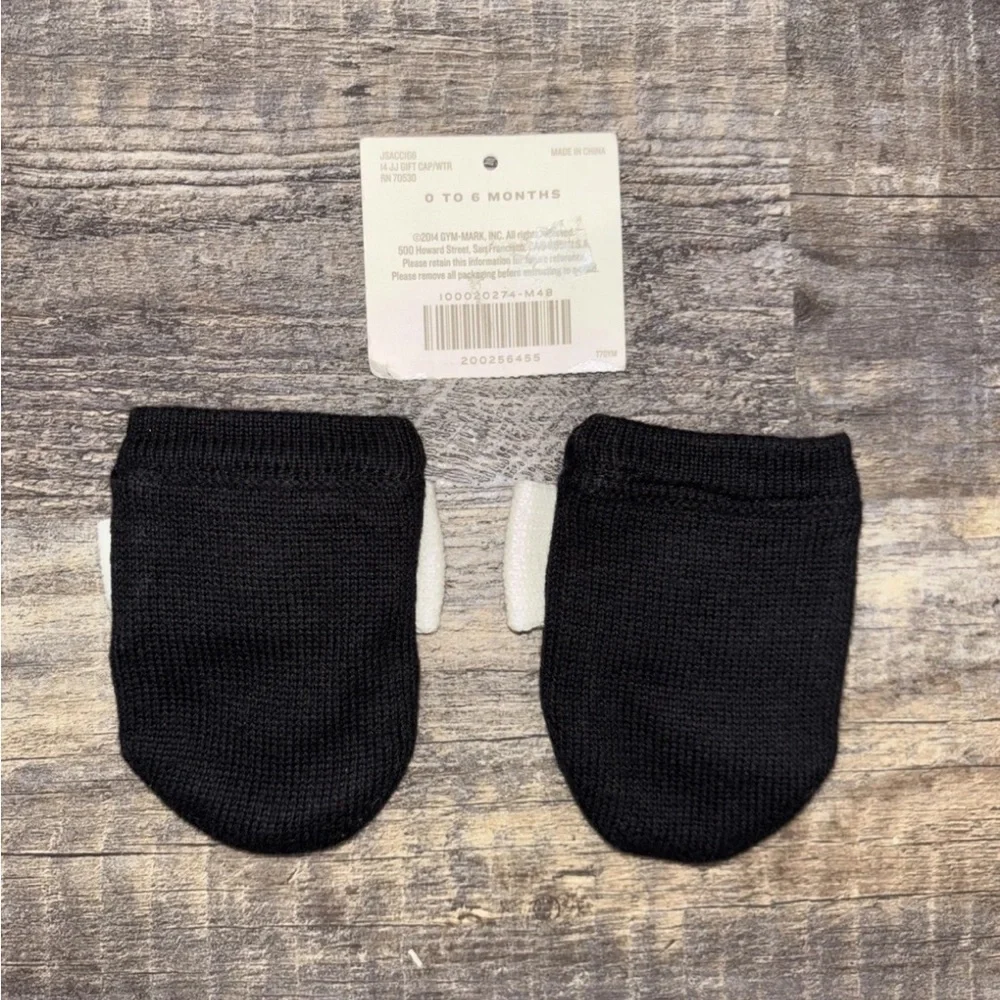 Janie And Jack Mittens Baby 0-6 Months Black And White New